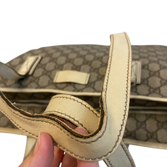 Gucci GG Supreme Monogram Coated Canvas Medium Joy Tote Ivory Leather Trim w COA - Picture 10 of 16
